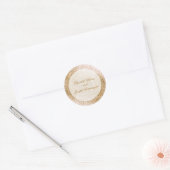 Blush Gold Glitter Sparkle Elegant Wedding Ronde Sticker (Envelop)