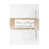 Blush Gold Glitter Sparkle Elegant Wedding Uitnodigingen Wikkel (Voorkant Voorbeeld)