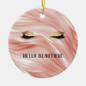 Blush Gold Glitter Wimpers Keramisch Ornament (Voorkant)