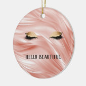 Blush Gold Glitter Wimpers Keramisch Ornament (Links)