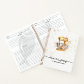 Blush & Gold Glittery Bakkerij Baking Utensils Notitieboek (Binnen)