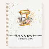 Blush & Gold Glittery Bakkerij Baking Utensils Notitieboek (Voorkant)