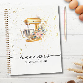 Blush & Gold Glittery Bakkerij Baking Utensils Notitieboek