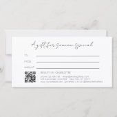 Blush Gold Glow Gradient QR Code Gift Certificate (Achterkant)
