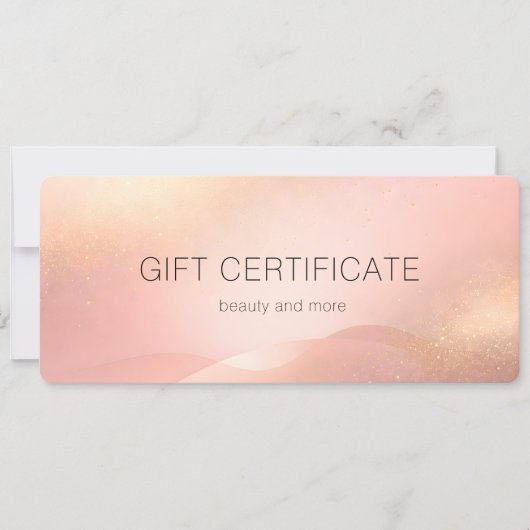 Blush Gold Glow Gradient QR Code Gift Certificate (Voorkant)