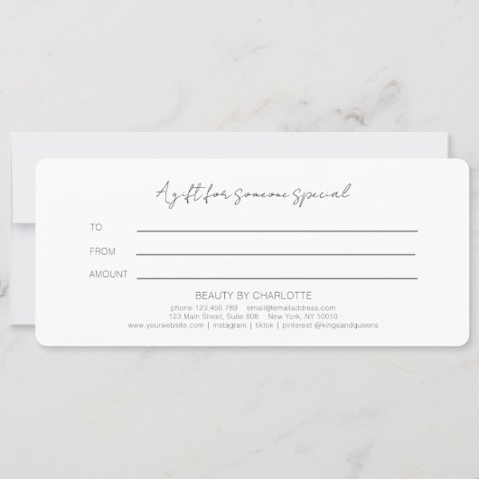 Blush Gold Glow Gradient Salon Gift Certificate (Achterkant)