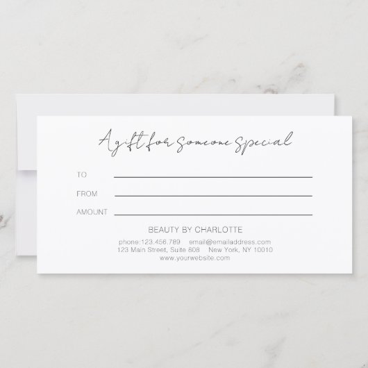Blush Gold Glow Gradient Salon Gift Certificate (Achterkant)