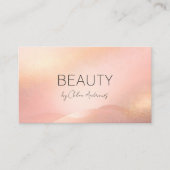 Blush Gold Glow Gradient Salon QR Code Visitekaartje (Voorkant)