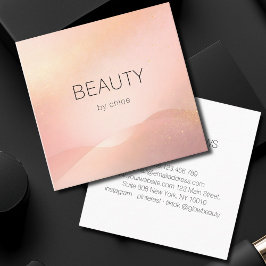 Blush Gold Glow Gradient Salon Vierkante Visitekaartje