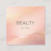 Blush Gold Glow Gradient Salon Vierkante Visitekaartje (Voorkant)