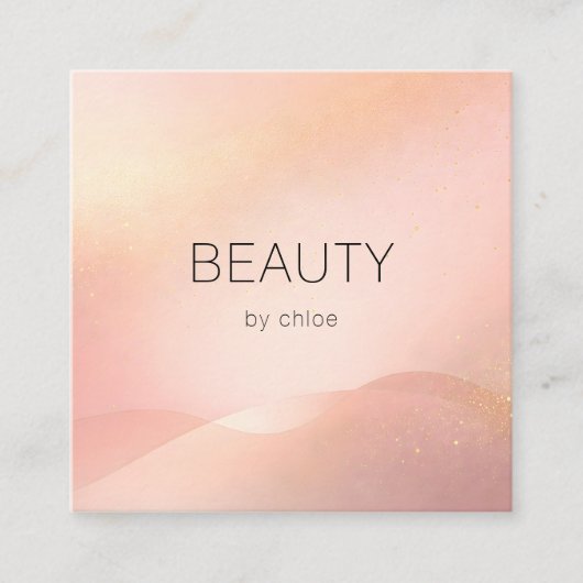 Blush Gold Glow Gradient Salon Vierkante Visitekaartje (Voorkant)