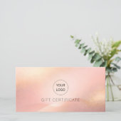 Blush Gold Glow Logo QR Code Gift Certificate (Staand voorkant)