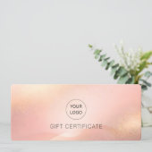 Blush Gold Glow Logo Salon Gift Certificate (Staand voorkant)