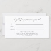 Blush Gold Glow Salon Logo Gift Certificate (Achterkant)