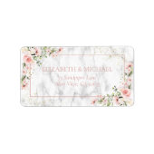 Blush Gold Greenery Dusty Pink Floral Address Etiket (Voorkant)