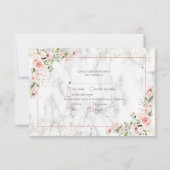 Blush Gold Greenery Dusty Pink Floral RSVP Kaartje (Achterkant)