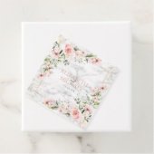 Blush Gold Greenery Dusty Pink Floral Wedding Bedankjes Labels (In situ)