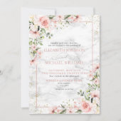 Blush Gold Greenery Dusty Pink Floral Wedding Invi Kaart (Voorkant)