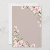 Blush Gold Greenery Dusty Pink Floral Wedding Invi Kaart (Achterkant)