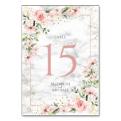 Blush Gold Greenery Dusty Pink Floral Wedding Kaart (Achterkant)