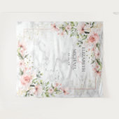 Blush Gold Greenery Dusty Pink Floral Wedding Wandkleed (Voorkant (horizontaal))