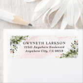 Blush Gold Greenery Succulent Dusty Blue Wedding Etiket (Insitu)