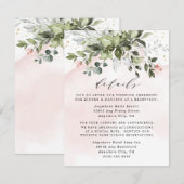 Blush Gold Greenery Succulent Dusty Blue Wedding Informatiekaartje (Voorkant / Achterkant)
