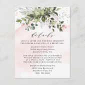 Blush Gold Greenery Succulent Dusty Blue Wedding Informatiekaartje (Voorkant)