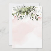 Blush Gold Greenery Succulent Dusty Blue Wedding Kaart (Achterkant)