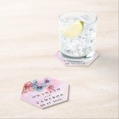 Blush Gold Greenery Succulent Dusty Blue Wedding N Kartonnen Onderzetters (Insitu)