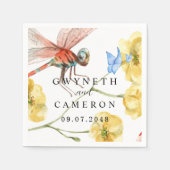 Blush Gold Greenery Succulent Dusty Blue Wedding N Servet (Voorkant)