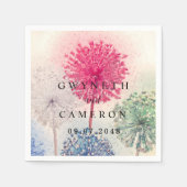 Blush Gold Greenery Succulent Dusty Blue Wedding N Servet (Voorkant)