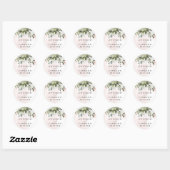 Blush Gold Greenery Succulent Dusty Blue Wedding Ronde Sticker (Vel)