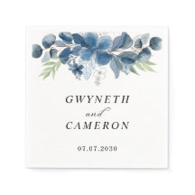 Blush Gold Greenery Succulent Dusty Blue Wedding