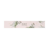 Blush Gold Greenery Succulent Dusty Blue Wedding Uitnodigingen Wikkel (Vlak)