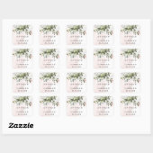 Blush Gold Greenery Succulent Dusty Blue Wedding Vierkante Sticker (Vel)