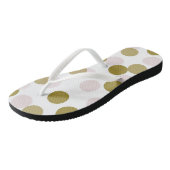 Blush & Gold Grote Bokeh Confetti Stippen Patroon Teenslippers (Schuin)