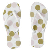 Blush & Gold Grote Bokeh Confetti Stippen Patroon Teenslippers (Voetbed)
