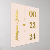 Blush Gold Heart Arrows Names Jubileum Date Folie Afdrukken (Laagn)