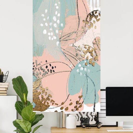 Blush & Gold I Poster (Thuiskantoor)