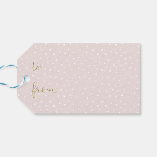 Blush & Gold Joy Script | Vakantiegeld Label Cadeaulabel (Achterkant Horizontaal)