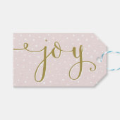 Blush & Gold Joy Script | Vakantiegeld Label Cadeaulabel (Voorkant (Horizontaal))