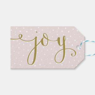 Blush & Gold Joy Script Vakantiegeld Label Cadeaulabel
