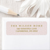 Blush & Gold Joy Script | Vakantiemaand Etiket (Insitu)