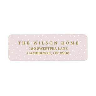 Blush & Gold Joy Script Vakantiemaand Etiket