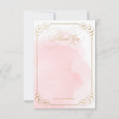 Blush gold kalligrafie  dank u bedankkaart (Voorkant)
