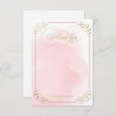 Blush gold kalligrafie  dank u bedankkaart (Voorkant / Achterkant)