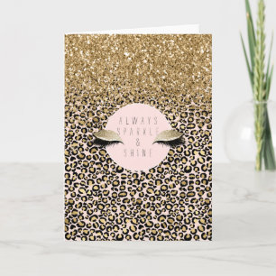 Blush Gold-leopard afdrukken roze Kaart
