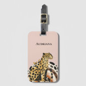 Blush Gold Leopard Bagagelabel (Voorkant (verticaal))