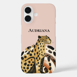 Blush Gold Leopard iPhone 16 Hoesje